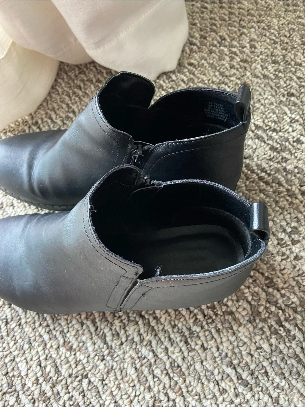 Sun + Stone Women’s Black Leather Ankle Booties